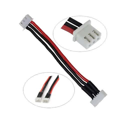 Vista 2 de 10 cables de extensión de equilibrio de 2S 3 pines JST-XH macho a hembra Lipo adaptador enchufe con cable de silicona 22AWG de 5.9 pulgadas