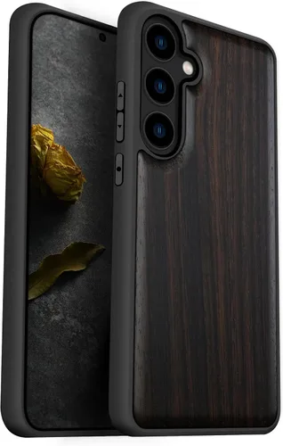 Vista 12 de Carveit Funda de madera para Galaxy S24, brújula vikinga, rosa Viking-Rosy