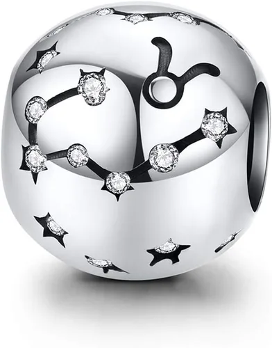 Vista 10 de Abalorio de constelación de plata de ley 925 con piedra natal para pulsera Pandora, regalo para aniversario, cumpleaños, Navidad Acuario A