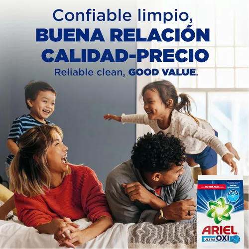Vista 4 de Ariel Ultra Oxi Detergente en polvo para ropa, aroma original, 105 onzas, 66 cargas