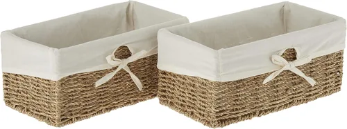 Vista 9 de vintiquewise (TM) – Canastilla para estante posidonias con forro de color blanco