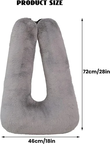 Vista 2 de Almohada de viaje para automóvil (28 x 18 pulgadas), almohada en forma de U, almohada de sueño de viaje de larga distancia para soporte de cabeza