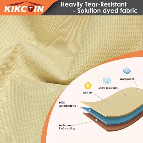 Vista 6 de Fundas impermeables para muebles de patio para mesa y sillas, juego de muebles de exterior, antidecoloración, resistente al desgarro/agua, 110