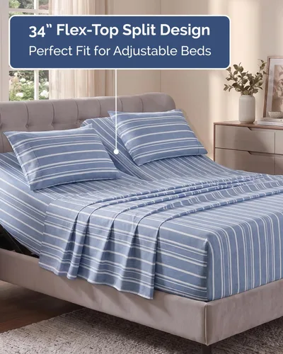 Vista 457 de Extra Deep Twin XL Sheet Set - 3 Piece College Dorm Room - White 01-Blanco