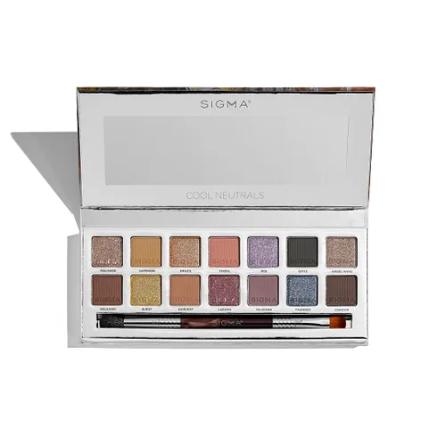 Vista 10 de SIGMA BEAUTY Cor-De-Rosa Paleta de sombra de ojos, 14 tonos con pincel de Con fórmulas construibles y mezclables en acabados mate cálido, brillante