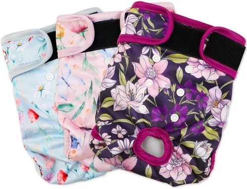 Vista 11 de Pañales lavables y reutilizables para perritos (5 unidades) para perritos, pequeños, medianos y grandes, para cachorros y perritos, bragas
