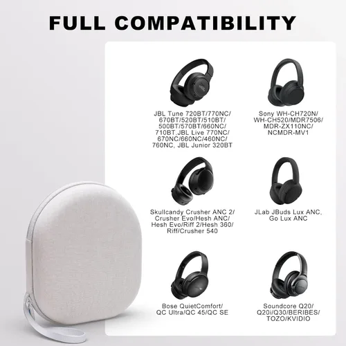 Vista 2 de Funda para auriculares compatible con JBL Tune 510BT 520BT 720BT 770NC 670NC, Live 680NC 460NC 670NC 770NC, auriculares Sony WH-CH720N WH-CH520