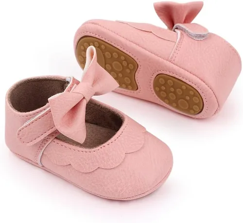 Vista 5 de Zapatos planos Mary Jane para bebés y niñas, suela suave antideslizante, suela suave, princesa, primeros pasos, de piel sintética, zapatos de vestir