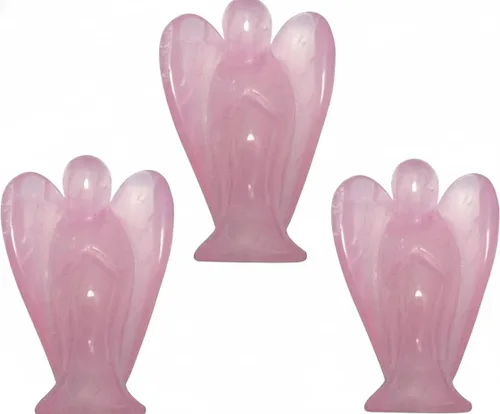 Vista 9 de Mina Heal Figuras de ángel de piedra opalita, figuras de cristal de piedra opalita de ángel de bolsillo, pequeña estatua de ángel de piedra