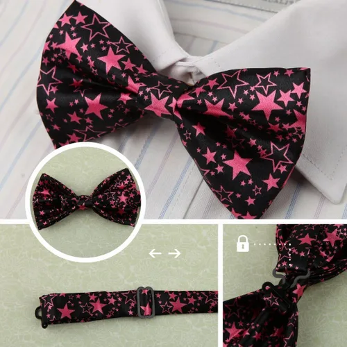 Vista 4 de Dan Smith Silk Blend Bowties For Men 25.6"-Neck-Size Clip-On Adjustable Bundle Pre-Tied Bowties