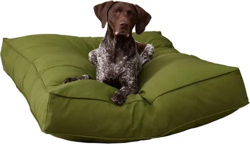 Vista 14 de Casey - Cama rectangular para perros (36 x 24 pulgadas) de mezclilla para interiores y exteriores, estilo almohada
