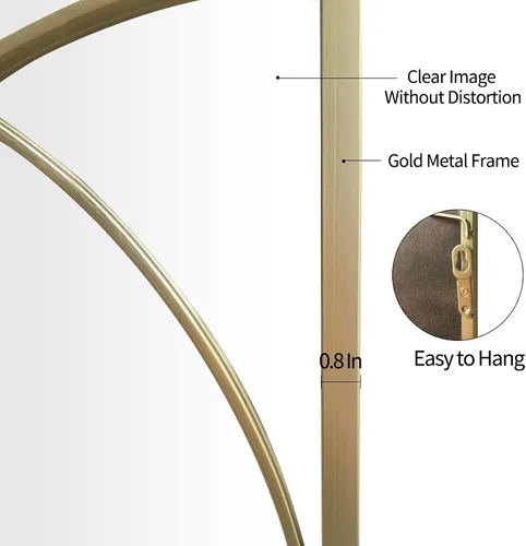 Vista 3 de Espejo de pared rectangular dorado con marco de metal, juego de espejos decorativos para pared, espejos colgantes para sala de estar, dormitorio
