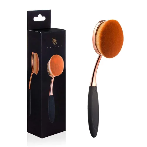 Vista 10 de Yoseng - Brocha ovalada para maquillaje, cepillo de base grande, cepillos de maquillaje, aplicación rápida y sin defectos de base líquida, crema