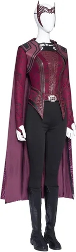 Vista 9 de Cumberbatch Stephen Odd Strange Wanda Maximoff - Disfraz de cosplay con múltiples versos, locura escarlata, bruja, Halloween, carnaval