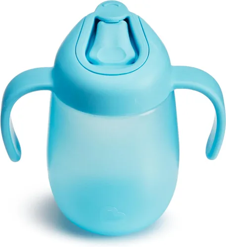 Vista 8 de Munchkin Simple Clean Trainer Vaso Entrenador Sippy Cup con Asas, 6+ Meses, 7 Onzas, Azul/Verde
