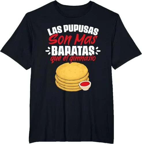 Vista 15 de Las Pupusas Que El Gimnasio - Camiseta salvadoreña salvadoreña, Negro