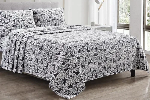 Vista 5 de Luxury Elegance - Juego de sábanas de microfelpa de terciopelo extra suave, tamaño individual, 2 piezas, color negro