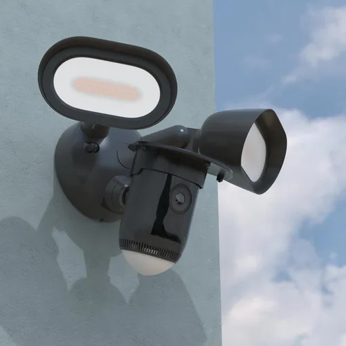 Vista 7 de Cubierta de cámara de sombra de lluvia solar compatible con R-ing Floodlight Cam Wired Pro, para reflector R-ing al aire libre, resistente a la Negro