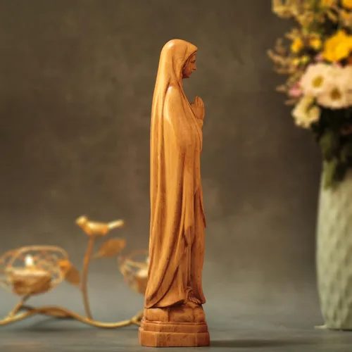 Vista 4 de 11.8 Inches Our Lady of Lourdes Catholic Icons Handmade Our Lady Statue Religious Gifts Our Lady of Guadalupe Catholic Art Mothers Day Gifts