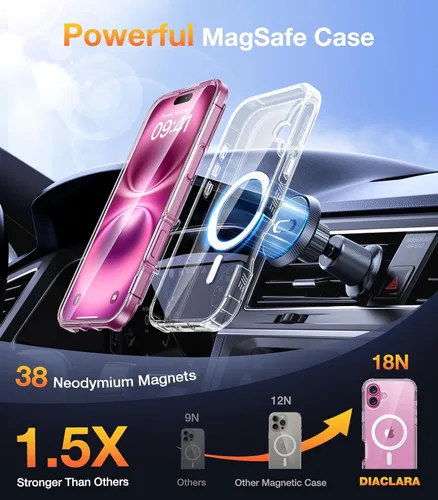 Vista 400 de DIACLARA - Funda transparente compatible con iPhone XR 6.1 pulgadas 2018