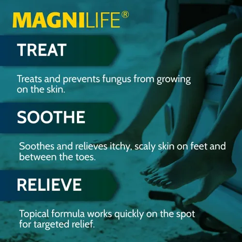 Vista 2 de MagniLife DB Crema antifúngica para pies, calmante y de acción rápida, alivio de picazón, descamación, grietas, ardor y molestias, crema hidratante