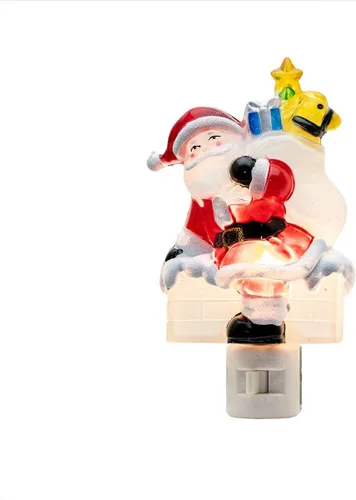Vista 14 de Novelty Lights Lámpara LED copo de nieve blanco puro decoración de Navidad luz nocturna con enchufe giratorio