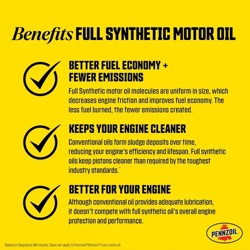 Vista 6 de Aceite completamente sintético para motor Pennzoil Ultra Platinum 0W-40, 1 cuarto de galón