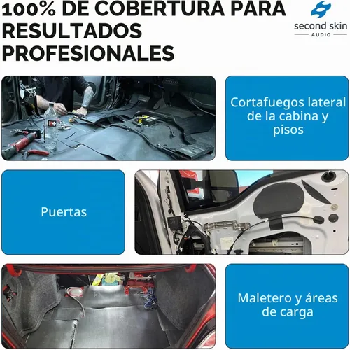 Vista 4 de Luxury Liner Pro - Aislamiento de sonido 2 en 1 para autos - Vinilo cargado en masa y espuma de celda cerrada - Barrera de ruido MLV fabricada