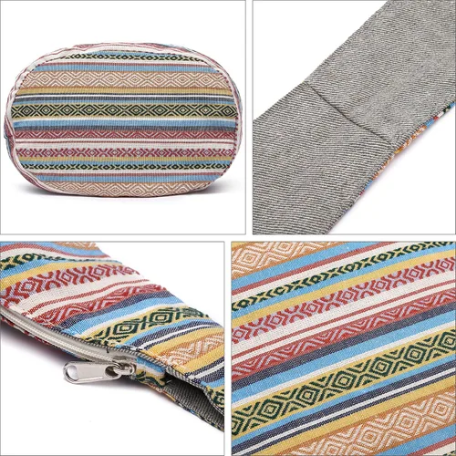 Vista 7 de Bolsa de hombro para mujer, de lona en estilo hippiebohemio para llevar cruzada al hombro, disponible en diferentes colores y estampados