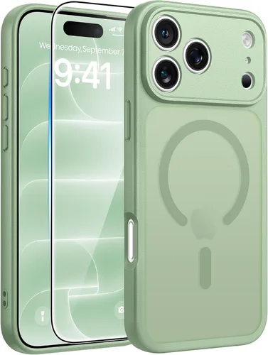 Vista 82 de FNTCASE - Funda para iPhone 16 Pro: magnética, mate, translúcida, de grado militar, protectora contra caídas, resistente, fina, duradera y a prueba