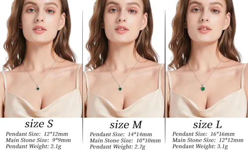 Vista 3 de Love Heart Pendant Necklaces for Women Girls Cubic Zirconia Birthstone Gift Valentine's DayMother's DayChristmasAnniversaryBirthday Gift for