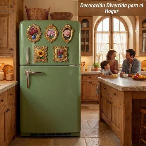 Vista 5 de Threehoney 10 piezas de mini marcos magnéticos vintage, oro victoriano