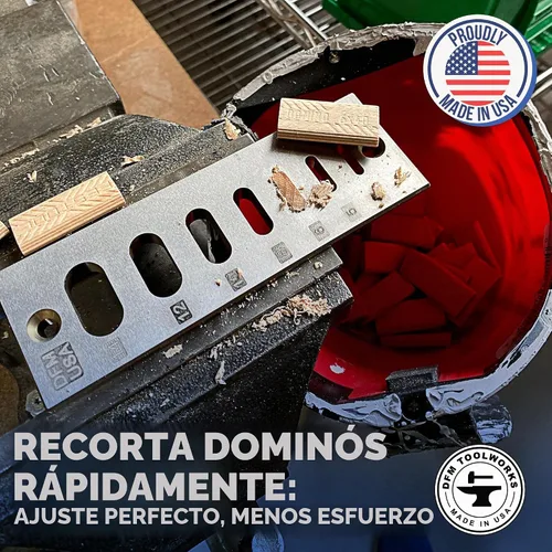 Vista 5 de DFM Tool Works Placa de ajuste A2 Domino Tenon – Compatible con carpinteros Festool Domino – Recorta tamaños de 0.157 in a 0.551 in – Se adapta a