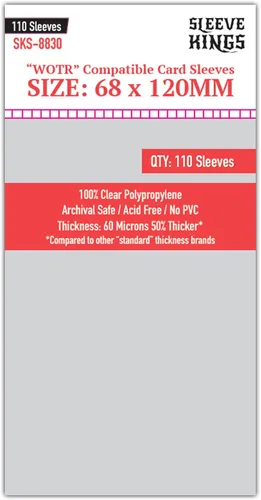 Vista 17 de Sleeve Kings Fundas para tarjetas estándar, 110 unidades, transparentes de 60 micrones de grosor, tamaño mini (1.575 x 3.504 in), compatibles