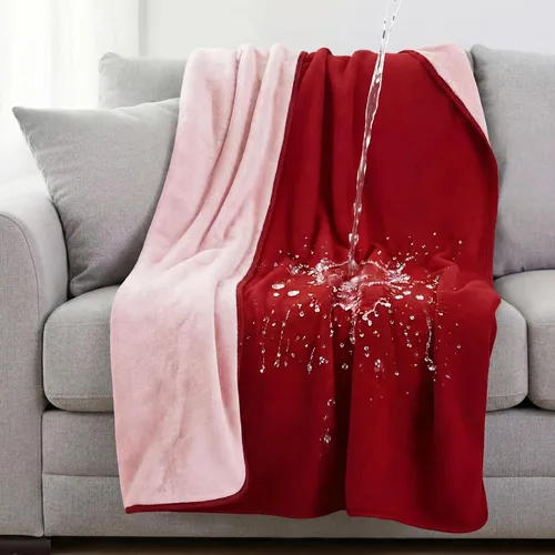 Vista 8 de Tisancy Manta impermeable para cama, sofá, 40 x 60 pulgadas, reversible y lavable, tapete impermeable de vellón y franela, resistente al agua