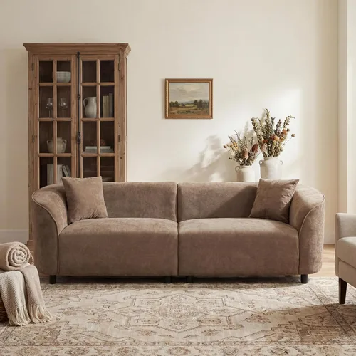 Vista 12 de Christopher Knight Home Sabbo - Sofá tapizado Boucle de 87.50 pulgadas, sofá de 2 plazas de gran tamaño, sofá de descanso curvado suave, cómodo sofá