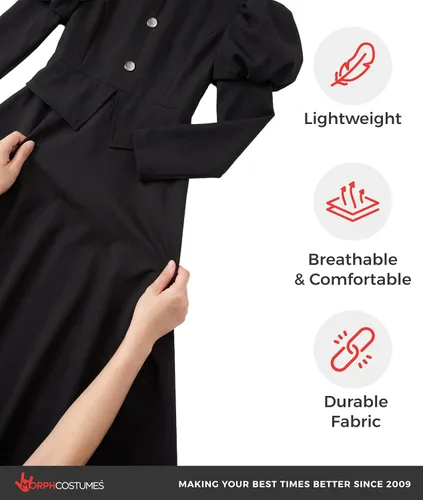 Vista 7 de Morph Disfraz de bruja malvada para niñas, vestido de bruja para niños, disfraz de Halloween malvado para niños