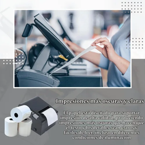 Vista 7 de BAM POS Rollos de papel de recibo de 3" x 150' 1 capa Bond (No Térmico) para impresoras de impacto de cocina TMU200, SRP275 Star SP700 – Adecuado