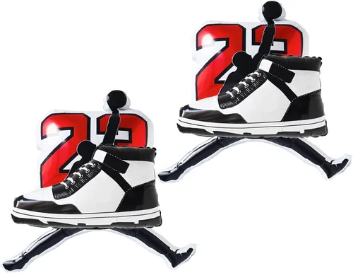 Vista 7 de Zapatos deportivos de baloncesto - Decoraciones de fiesta de cumpleaños para niños y hombres con globos y decoraciones de pelota de tenis