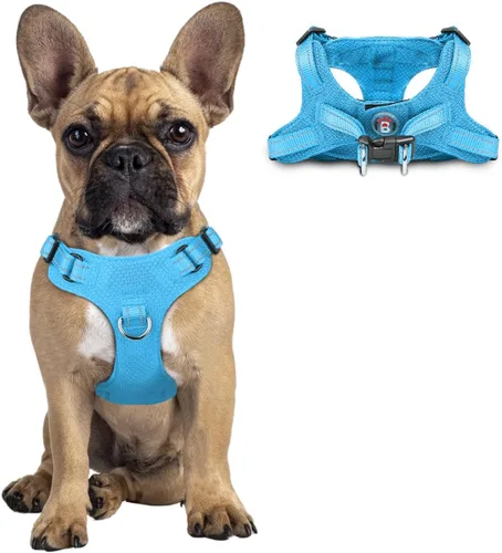Vista 38 de Arnés para perro, arnés reflectante ajustable sin tirones, transpirable suave para perros pequeños y medianos, gatos, negro, XXS