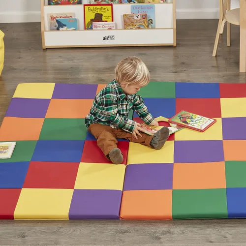 Vista 10 de ECR4Kids SoftZone Tapete de Actividades de Retazos, Tapete de Juego Plegable, Surtido