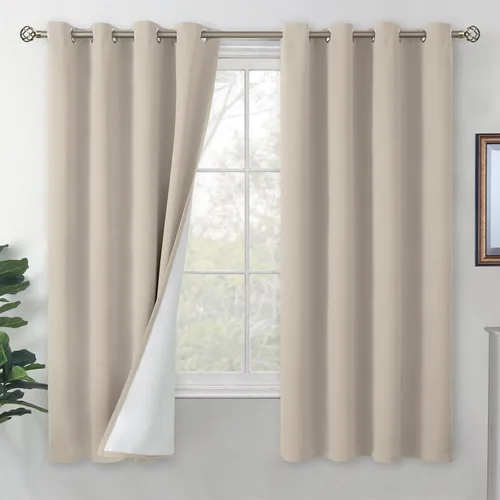Vista 13 de BGment Cortinas opacas cortas de 30 pulgadas de largo, 2 paneles de cortinas 100% de oscurecimiento de la habitación para ventanas pequeñas