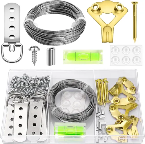 Vista 9 de MAPVOLUT Kit de 372 piezas para colgar fotos, decoraciones de Navidad para interiores y exteriores, kit de herrajes para colgar marcos de fotos