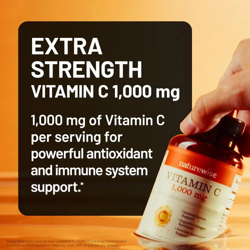 Vista 2 de NatureWise Cápsulas de vitamina C de 1000 mg – Vitamina C vegana extra fuerte para antioxidante diario y apoyo inmunológico – Sin OMG, fabricado