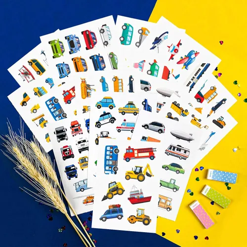 Vista 18 de BulbaCraft 100 calcomanías y calcomanías de tractor, suministros de fiesta de cumpleaños de tractor, regalos para mujeres y hombres Pegatinas