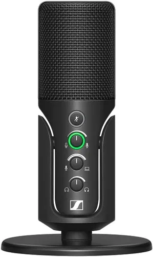 Vista 10 de Sennheiser Profile USB micrófono condensador con soporte de escritorio, incluye auriculares de diadema cerrada + brazo de micrófono + filtro pop