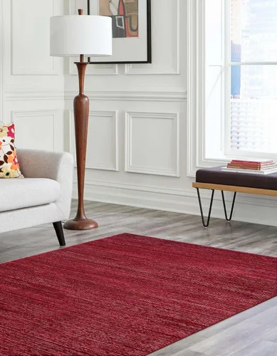 Vista 4 de Unique Loom Finsbury Collection Alfombra de área - Kate (4 pies 1 pulgada x 6 pies 1 pulgada rectangular, rojo)