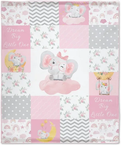 Vista 23 de Bonita manta de franela de elefante, ultra suave y acogedora, manta de forro polar ligera y mullida, manta de felpa cálida para sofá, cama, 30 x 40