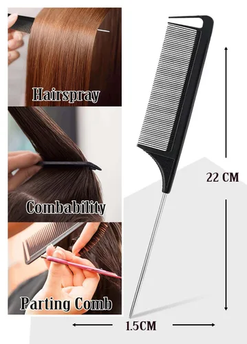 Vista 6 de AnWoor - 4 cepillos de borde para el cabello, barra de cera para el cabello, cepillo de pelo liso para alisar el cabello del bebé, peines de cola