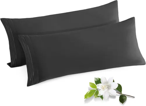 Vista 33 de Horbaunal Paquete de 2 fundas de almohada de microfibra de tamaño estándar, color azul, con cierre de sobre, 1800 hilos, suaves y resistentes al